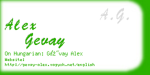 alex gevay business card